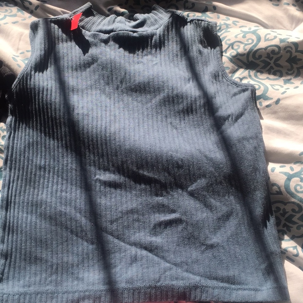 vintage teal turtleneck vest